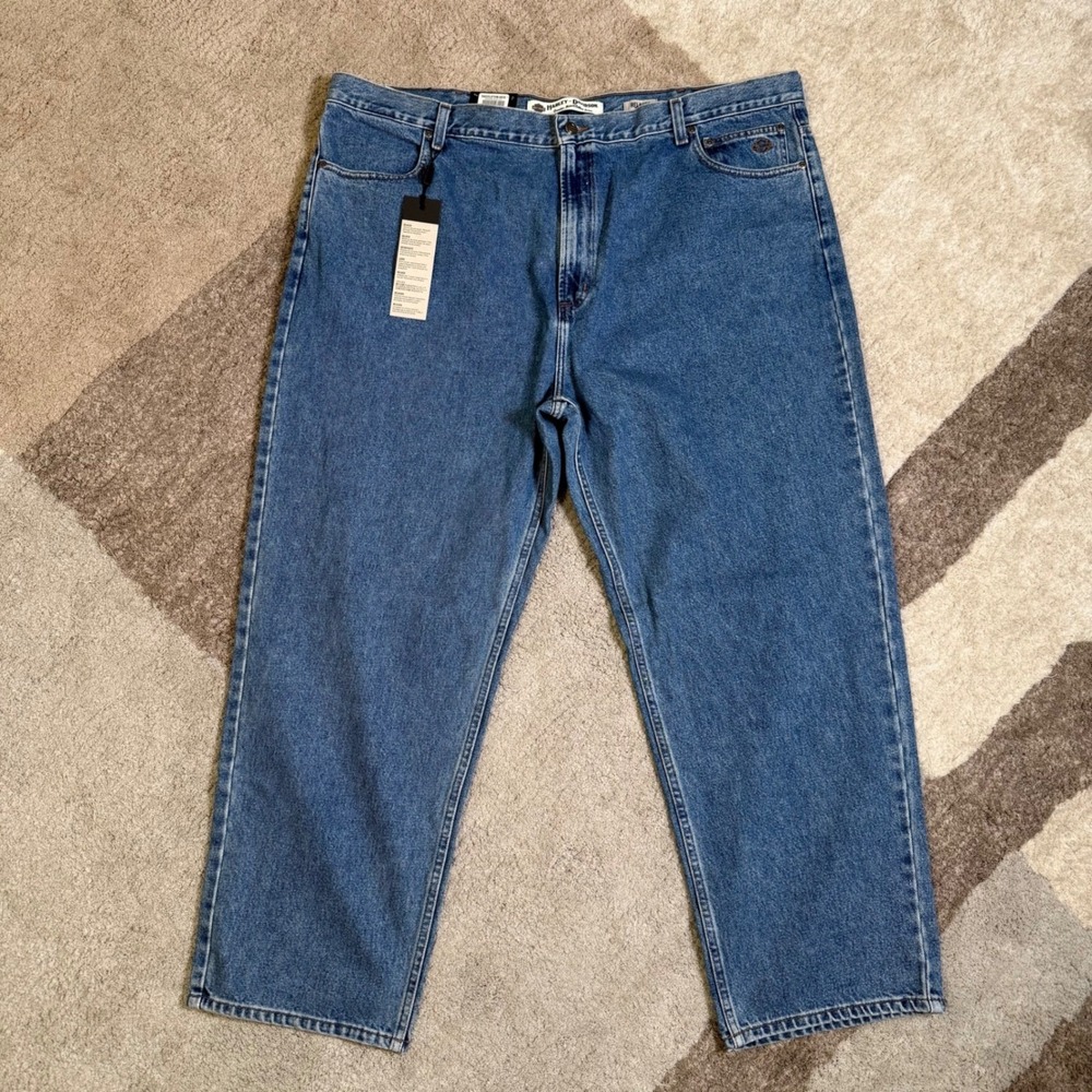 Harley-Davidson Mens Relaxed Fit Blue Denim Jeans 46x30 New